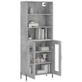 Miniatyrbilde 2 av 11: vidaXL Highboard betonggrå 69,5x34x180 cm konstruert tre
