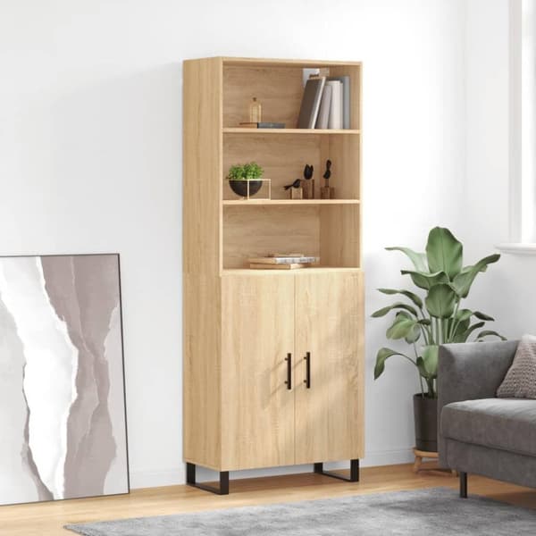 vidaXL Kaappi Sonoma tammi 69,5x34x180 cm tekninen puu