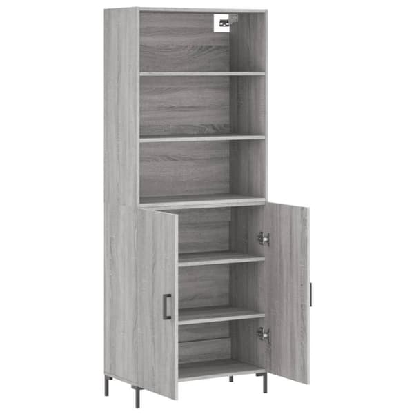 vidaXL Highboard grå sonoma 69,5x34x180 cm konstruert tre
