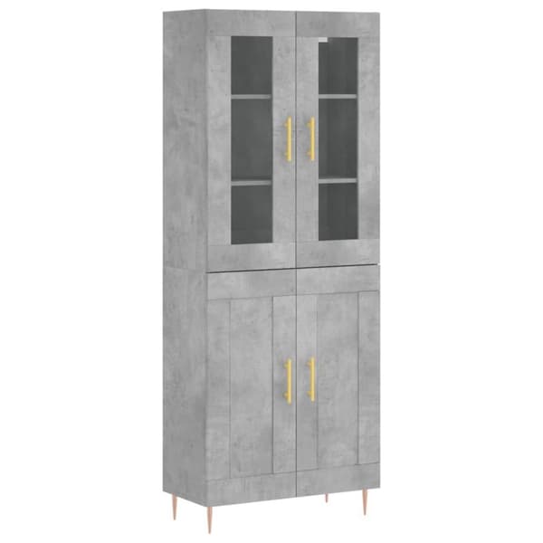 vidaXL højskab 69,5x34x180 cm konstrueret træ betongrå