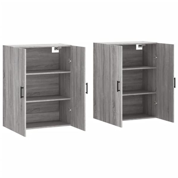 vidaXL vægskabe 2 stk. 69,5x34x90 cm grå sonoma-eg