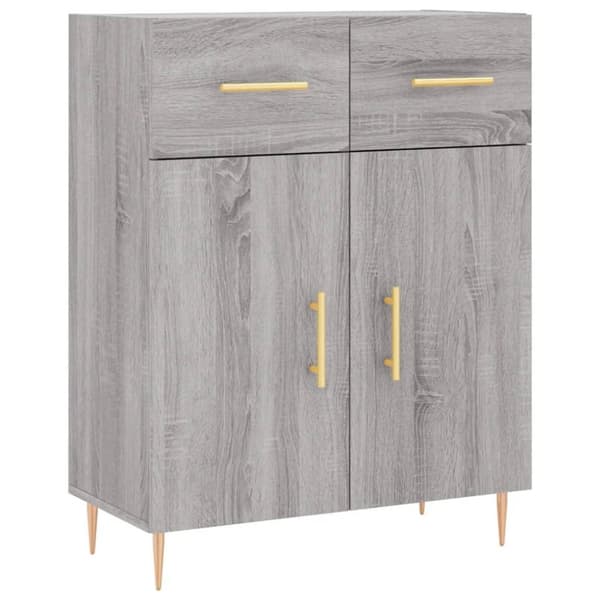 vidaXL Highboard grå sonoma 69,5x34x180 cm konstruert tre