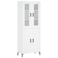 Miniatyrbilde 1 av 11: vidaXL Highboard hvit 69,5x34x180 cm konstruert tre