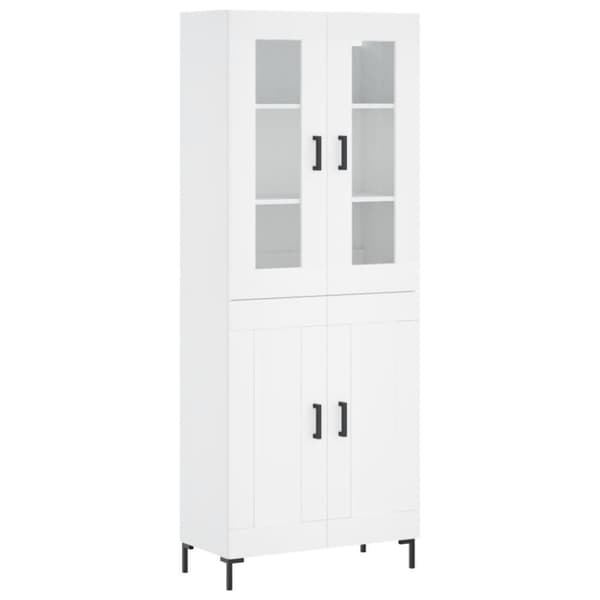 vidaXL højskab 69,5x34x180 cm konstrueret træ hvid