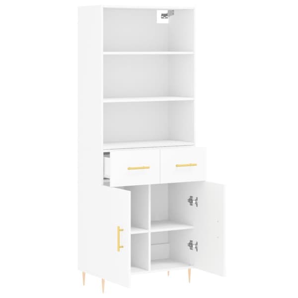 vidaXL Högskåp vit 69,5x34x180 cm konstruerat trä