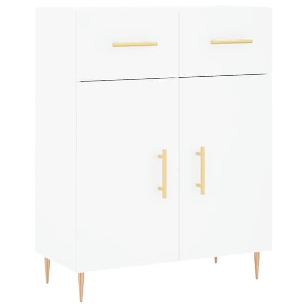 vidaXL Högskåp vit 69,5x34x180 cm konstruerat trä