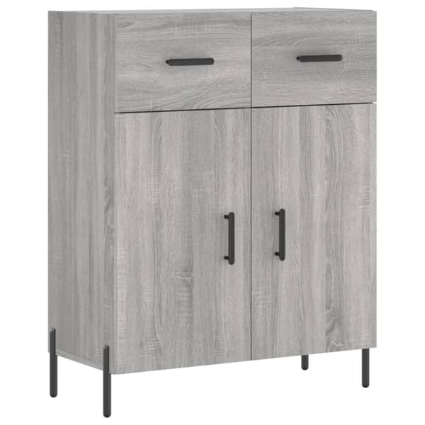 vidaXL højskab 69,5x34x180 cm konstrueret træ grå sonoma-eg