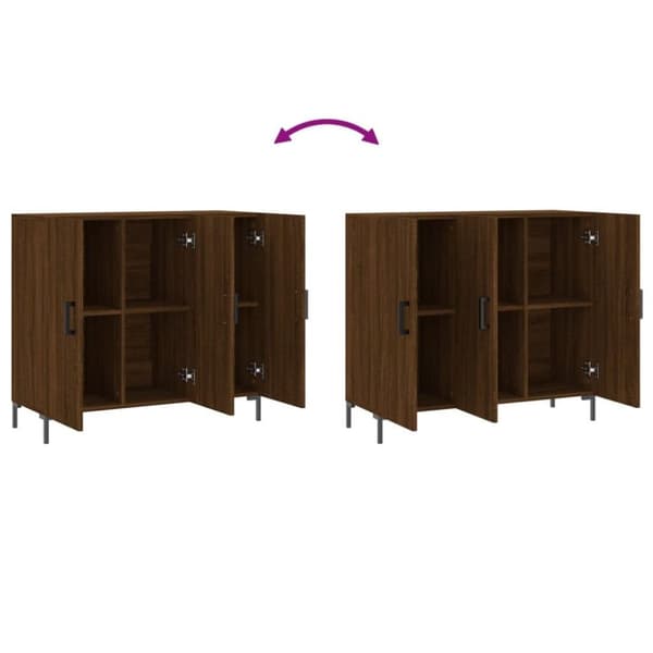 vidaXL Skjenk brun eik 90x34x80 cm konstruert tre