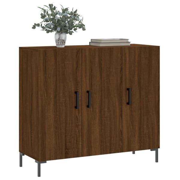 vidaXL Skjenk brun eik 90x34x80 cm konstruert tre