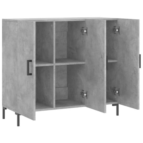 vidaXL Byrå betonggrå 90x34x80 cm konstruerat trä
