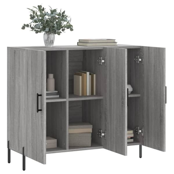 vidaXL Skänk grå sonoma 90x34x80 cm konstruerat trä