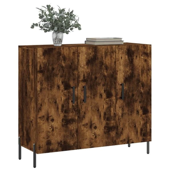 vidaXL Byrå rökfärgad ek 90x34x80 cm konstruerat trä