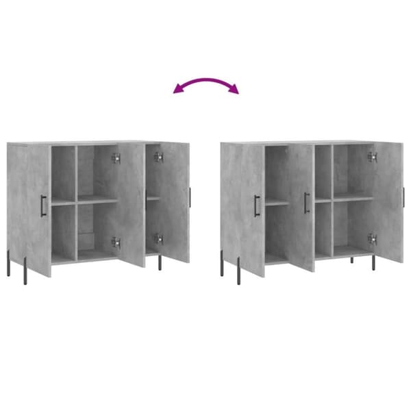 vidaXL skab 90x34x80 cm konstrueret træ betongrå