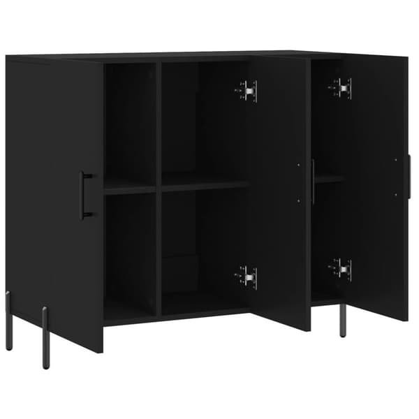 vidaXL skab 90x34x80 cm konstrueret træ sort