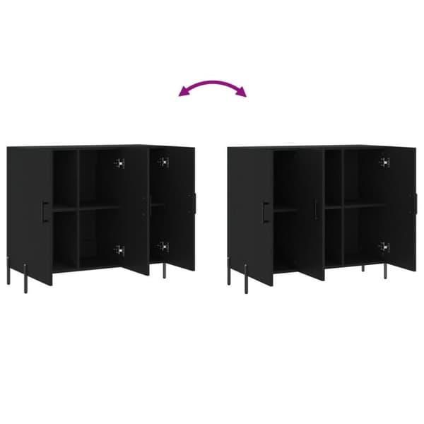 vidaXL skab 90x34x80 cm konstrueret træ sort