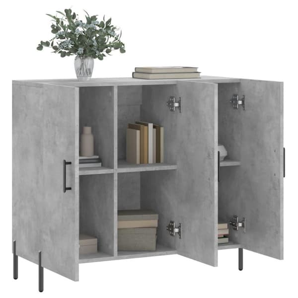 vidaXL Byrå betonggrå 90x34x80 cm konstruerat trä