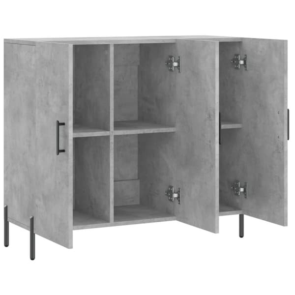 vidaXL Byrå betonggrå 90x34x80 cm konstruerat trä