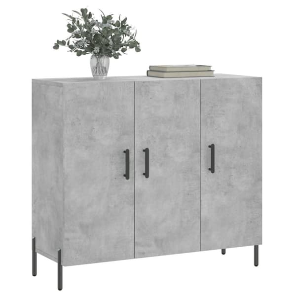 vidaXL Byrå betonggrå 90x34x80 cm konstruerat trä