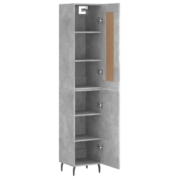 vidaXL Highboard betonggrå 34,5x34x180 cm konstruert tre
