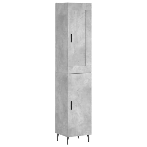 vidaXL Highboard betonggrå 34,5x34x180 cm konstruert tre