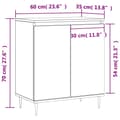 Pikkukuva 10 / 11: vidaXL Senkki betoninharmaa 60x35x70 cm tekninen puu