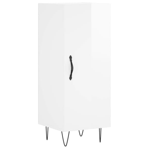 vidaXL Högskåp vit högglans 34,5x34x180 cm konstruerat trä