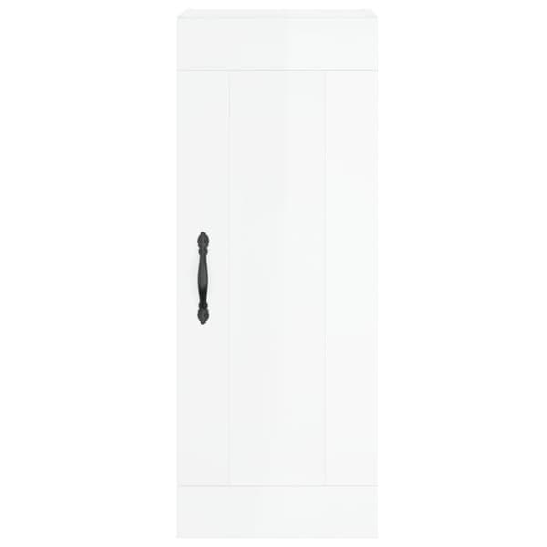 vidaXL Högskåp vit högglans 34,5x34x180 cm konstruerat trä