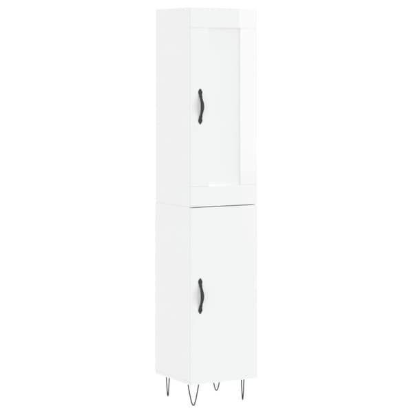 vidaXL Högskåp vit högglans 34,5x34x180 cm konstruerat trä