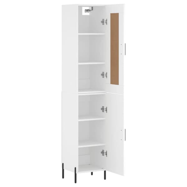 vidaXL Highboard hvit 34,5x34x180 cm konstruert tre