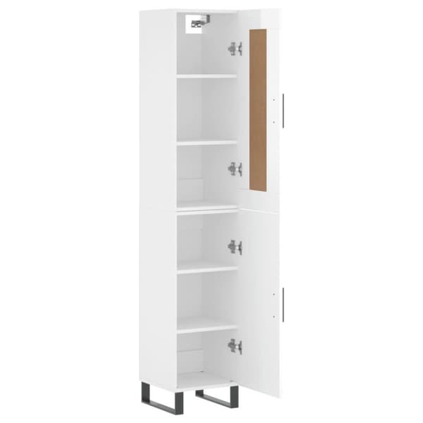 vidaXL skab 34,5x34x180 cm konstrueret træ hvid højglans