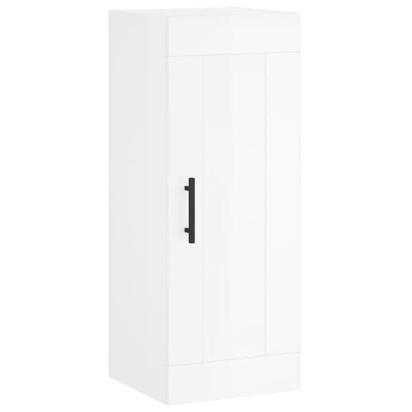 vidaXL skab 34,5x34x180 cm konstrueret træ hvid højglans