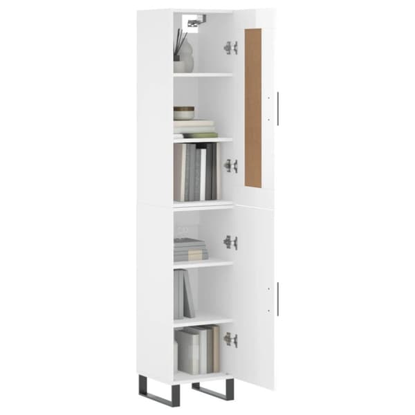 vidaXL skab 34,5x34x180 cm konstrueret træ hvid højglans