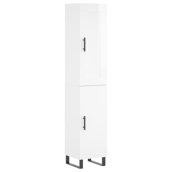 vidaXL skab 34,5x34x180 cm konstrueret træ hvid højglans