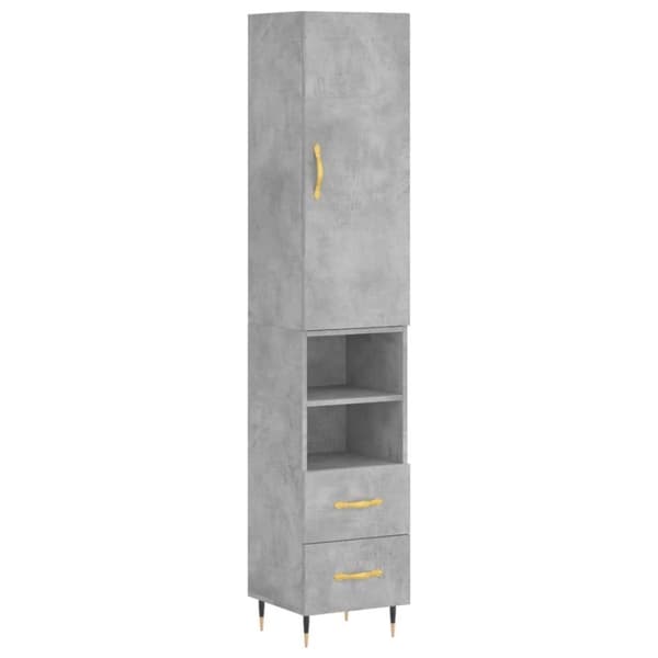 vidaXL skab 34,5x34x180 cm konstrueret træ betongrå