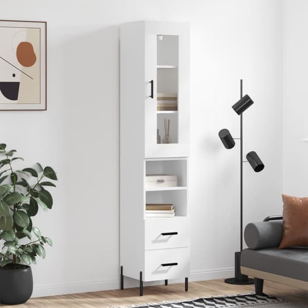 vidaXL skab 34,5x34x180 cm konstrueret træ hvid