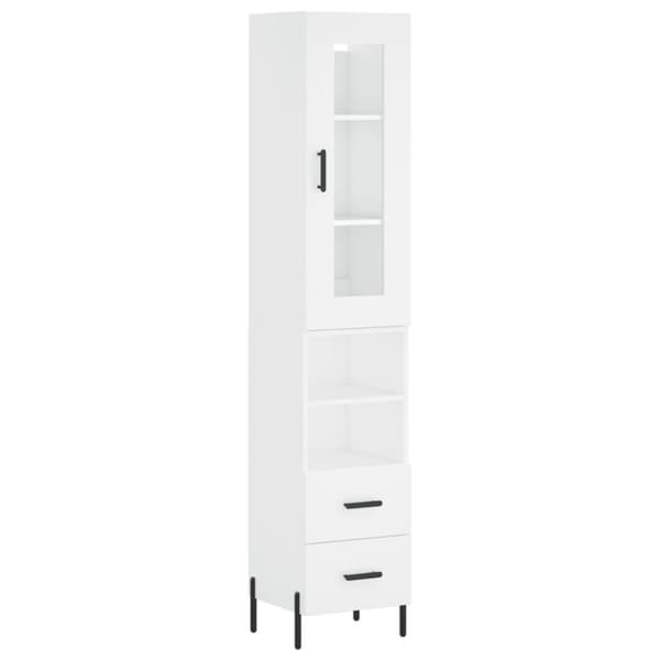 vidaXL Highboard hvit 34,5x34x180 cm konstruert tre