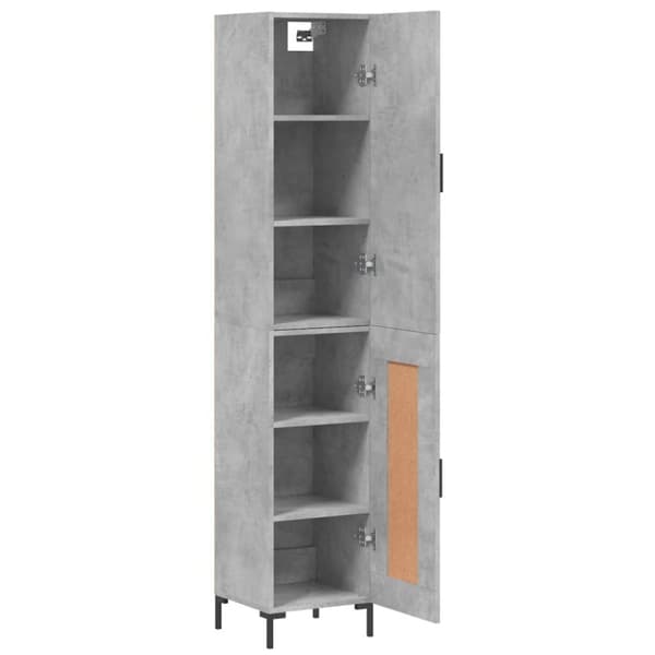 vidaXL Highboard betonggrå 34,5x34x180 cm konstruert tre
