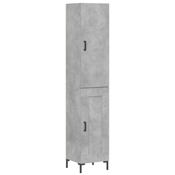 vidaXL Highboard betonggrå 34,5x34x180 cm konstruert tre
