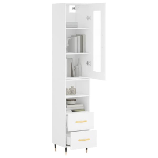vidaXL Highboard hvit 34,5x34x180 cm konstruert tre