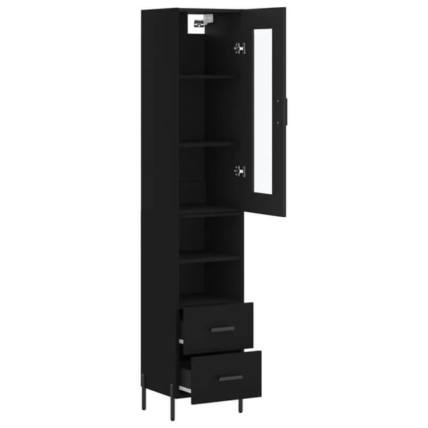 vidaXL Highboard svart 34,5x34x180 cm konstruert tre