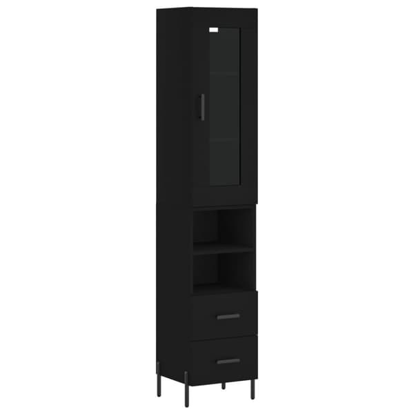 vidaXL Highboard svart 34,5x34x180 cm konstruert tre