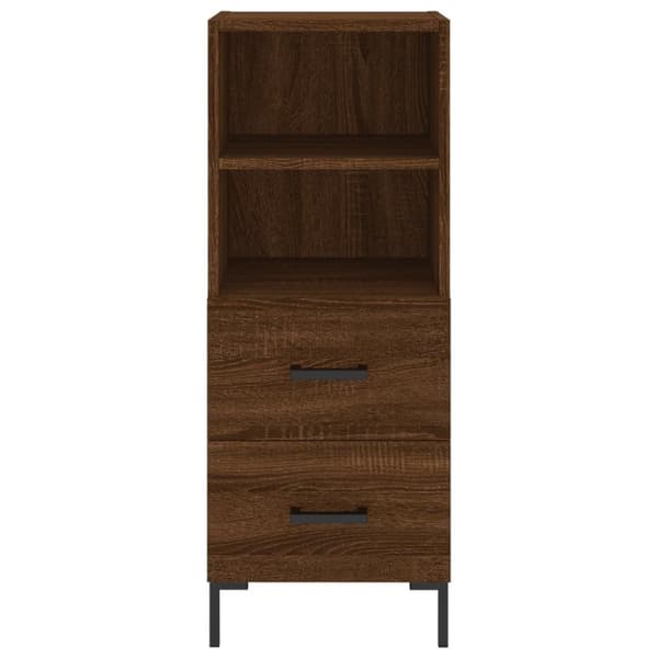vidaXL Highboard brun eik 34,5x34x180 cm konstruert tre