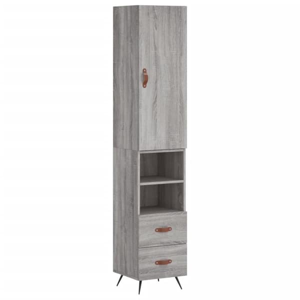 vidaXL Highboard grå sonoma 34,5x34x180 cm konstruert tre