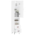 Miniatyrbilde 2 av 11: vidaXL Highboard hvit 34,5x34x180 cm konstruert tre