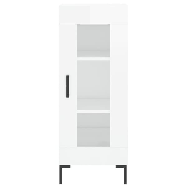 vidaXL Highboard høyglans hvit 34,5x34x180 cm konstruert tre