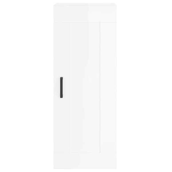 vidaXL Highboard høyglans hvit 34,5x34x180 cm konstruert tre