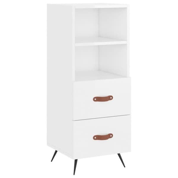 vidaXL Highboard høyglans hvit 34,5x34x180 cm konstruert tre