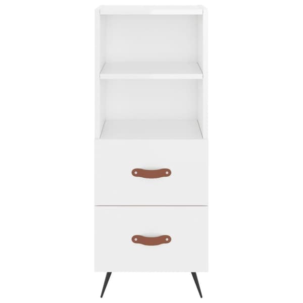 vidaXL Highboard høyglans hvit 34,5x34x180 cm konstruert tre