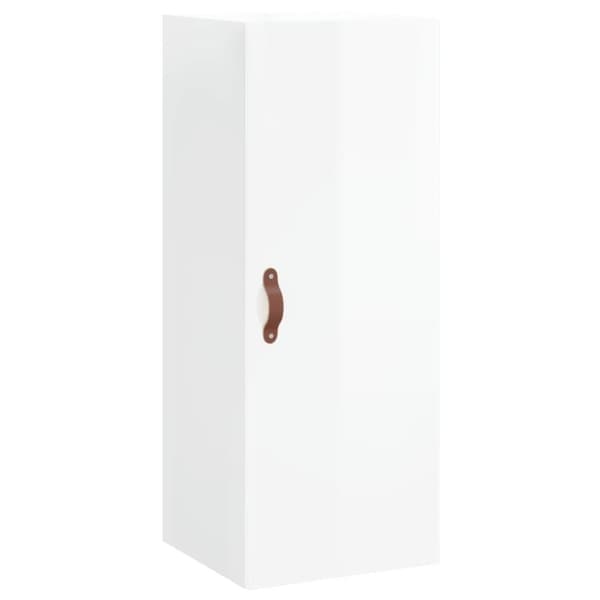 vidaXL Highboard høyglans hvit 34,5x34x180 cm konstruert tre