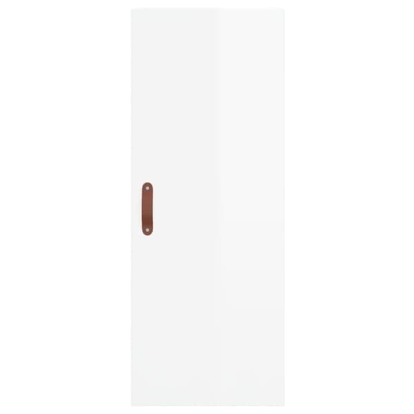 vidaXL Highboard høyglans hvit 34,5x34x180 cm konstruert tre
